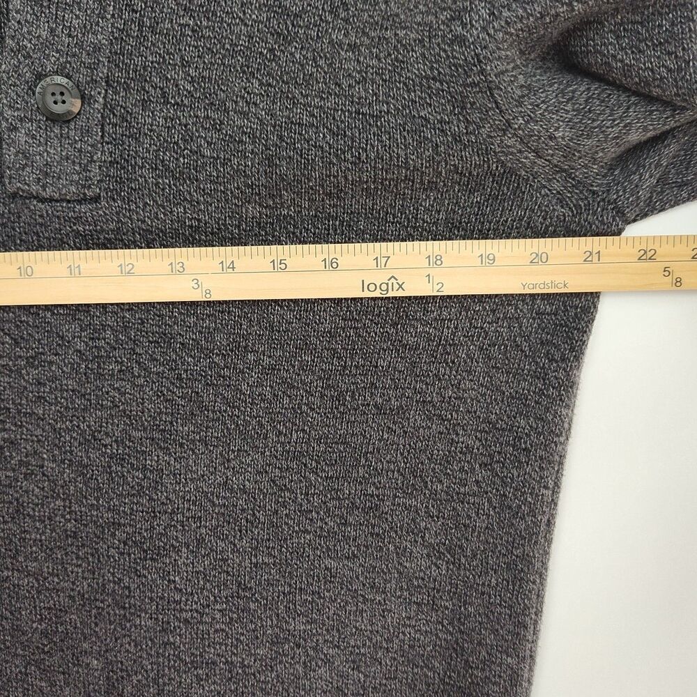 American Eagle 1/4-Button Sweater Men's M Gray Pullover Seriously Soft Long Slvs - Picture 3 of 8